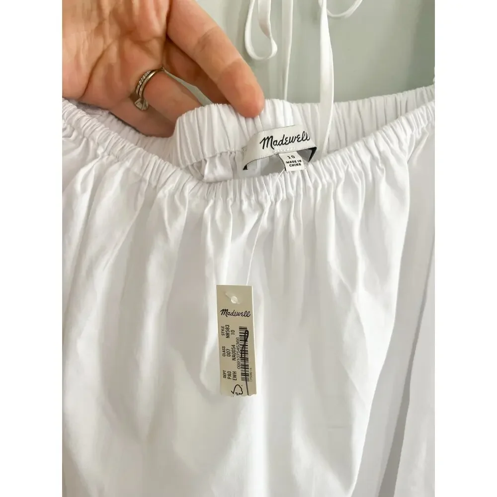 Madewell | NWT | Puff-Sleeve Babydoll Top in Eyelet White | Sz 10